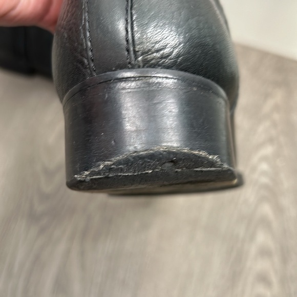 Tory Burch Julian Black Pebble Leather with Gold Emblem Tall Riding Boots Size 7 - Picture 12 of 16